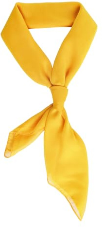 Jmkcoz Sciarpa in chiffon anni '50 anni '50, sciarpa quadrata per collo, foulard, per feste in costume anni '50, matrimoni, Halloween, cosplay, Giallo, 25.6 Inch