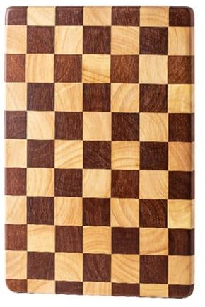 Linwnil Tagliere a grana di testa, 36 x 24 x 2,5 cm, robust, i acaciaträ/gummi, för kök, vridbar serveringsbräda för kött, bröd och frukt (36 x 24 x 2,5 cm)