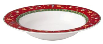 Villeroy & Boch – Toy's Delight Specials Suppenteller Rot, Spülmaschinenfest, Mikrowellensicher, Tiefer Teller Für Suppen, Salate Oder Pasta, Weihnachtsgeschirr, Nudelteller Tief, Premium Porzellan