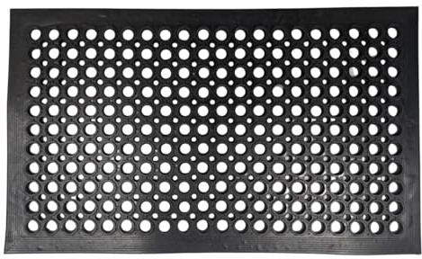 Heavy Duty Rubber Door Mat | Non-Trip Ramp Edges | Non-Slip Surface | Wheelchair & Pushchair Friendly | Indoor & Outdoor Dirt Trapping Entrance Mat (90cm x 120cm)