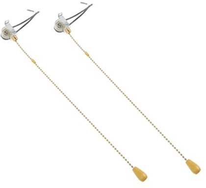 HOMSFOU 2 Pièces Accessoires D'éclairage Commutateur De Ventilateur De Plafond Interrupteur à Tirette Pour Ventilateur De Plafond De Lampe Interrupteurs Lampe Bois