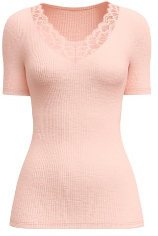 CALIDA Top Donna Manica Corta, Pearl Blush, 46-48