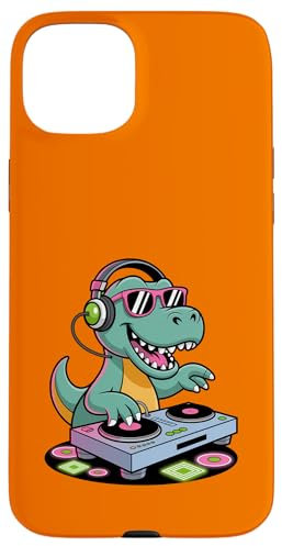 Tocadiscos DJ Dino Funny Music Lover Dinosaur Vibes Carcasa para iPhone 15 Plus