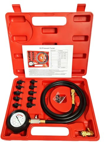 Kit di tester di pressione dell'olio, misuratore di pressione dell'olio, strumento tester di pressione dell'olio, 0-140 PSI, sistema di carburante, sensore meccanico del motore, prova di compressione