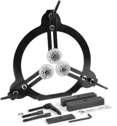 Lunetta Fissa per Tornitura del Legno, Lunetta Fissa per Tornio del Legno, Supporto per Pezzo Rotondo, Utensile Antivibrante a 3 Ruote per Tornitura del Legno