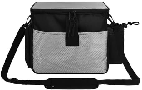 FACAIIO Bolsa de tiza para escalada en roca con forro de papel de aluminio, bolsa grande de nailon para tiza con múltiples bolsillos y parte inferior ampliada