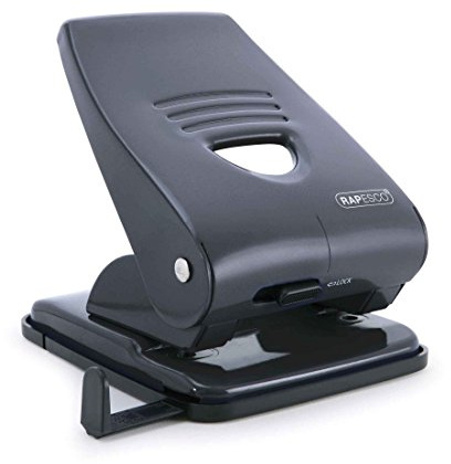 Rapesco PF800AB1 Heavy Duty 835 2-Hole Metal Punch, 40 Sheet Capacity, Black