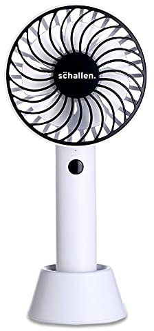Schallen Mini Portable Travel Hand Held Fan Battery Powered USB Rechargeable Lightweight Handheld Electric Charging Fan (Black)