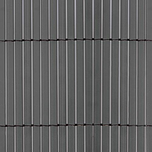 TENAX Colorado 1,00x5 m Grigio, Canniccio Sintetico a Canne Intere da 7mm, Schermante Frangivista in PVC per Giardino, Balcone e Terrazza