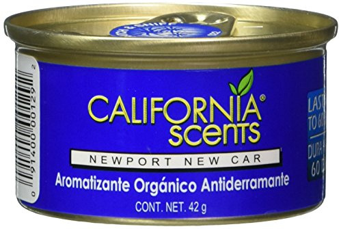 California Scents Spillproof Can Air Freshener Eco-Friendly Odor Neutralizer for Home, Car, & Much More, Newport New Car, 1.5 oz, 12 Pack