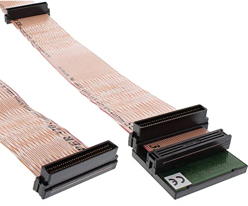 InLine 29953A SCSI U320 platt bandkabel, 68 pol, 3 handtag, för 2 enheter, med terminator