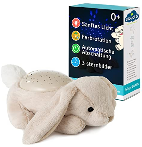 Cloud b Beruhigendes Nachtlicht Sternenprojektor | Sanfte Helligkeit | 3 Farben | 3 Sternbilder | Abschaltautomatik | Hase