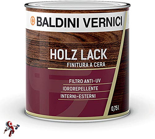 Finitura per legno trasparente baldini vernici holz lack finitura cera solvente lt.0,75 incolore