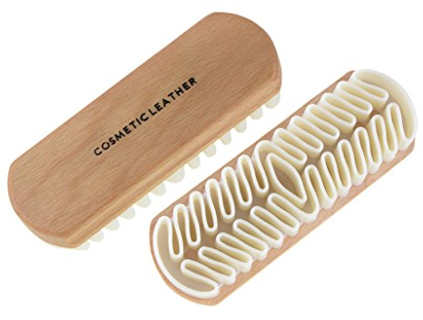 COSMETIC LEATHER PRODOTTI PROFESSIONALI PER LA CURA DELLA PELLE Spazzola per pulire scarpe in nabuk e camoscio in para naturale (caucciù) con manico in legno