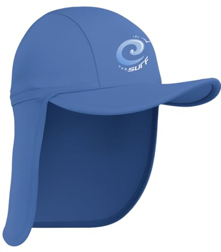 Kidz Swimmers Boys Blue Surf Sun Protection Legionnaire Cap UPF 50+ (6-10 Years)
