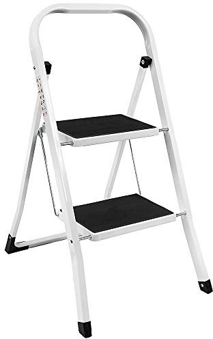 Home Vida Escalera plegable portátil de acero de 2 peldaños - Multicolor