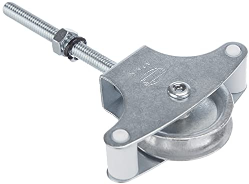 AMIG - Puleggia con Ruota Metallica per Stendibiancheria | Realizzata in Acciaio | Ruota Metallica da 39mm | Include Vite di Fissaggio e Guide | Puleggia Stendibiancheria Sicura