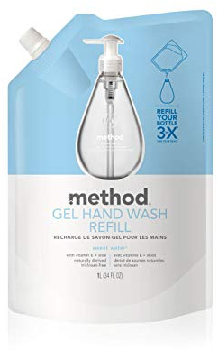 Method Gel Hand Soap Refill, Sweet Water, 34 oz, 1 pack, Packaging May Vary