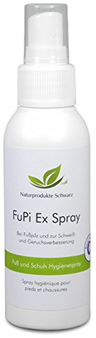 Naturprodukte Schwarz - FuPi Ex Fußspray - Mit Teebaumöl und Manukaöl - Zur Fußhygiene, Gegen Schweißfüße & Geruch, 100ml