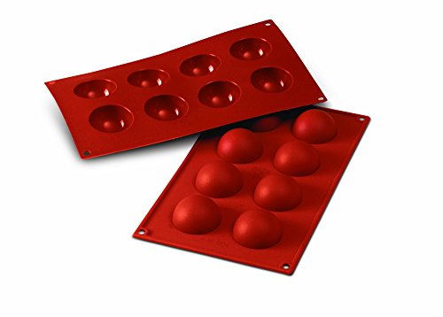 silikomart | SF004 Stampo in Silicone per Monoporzioni SEMISFERA, Antiaderente, 8 cavità, Confezione da 1 Stampo per Dolci, Ø 50 h 25 mm, Made in Italy