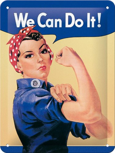 Nostalgic-Art Plaque Vintage USA – We Can do it – Idée de Cadeau pour Les Femmes, en métal, Design Retro pour la décoration, 15 x 20 cm