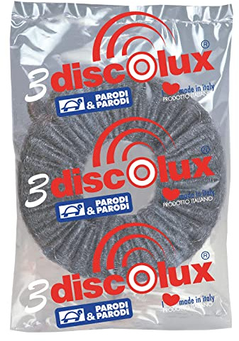PARODI & PARODI- Discolux Disco Ricambio per Lucidatrice Pavimenti, Disco in Lana d'Acciaio Ideale per Pavimenti in Marmo, 3 Pezzi in Colore Grigio. Prodotto Brevettato, Made in Italy, Dia 12,5