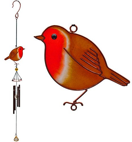 Multicolor Metal Robin Windchime - 51cm x 8cm (1 Pc.) - Eye-catching & Unique Dsign, Melodious Home Decor - Perfect Garden Addition & Revitalizing Gift Idea