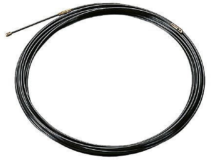 POLY POOL - PP0220 Sonda Pasacables ø 4mm - Sonda Electricista Profesional 10 metros de Nylon Perlon -Sonda Pasacables con Vástago Flexible, Guía de Curvas, Terminar con Ojal