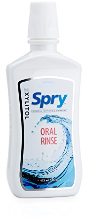 Spry Natural Xylitol Mouthwash Fluoride Free with Enamel Support, Gentle Alcohol Oral Rinse, Non-GMO, Coolmint - 16 fl oz (Pack of 1)