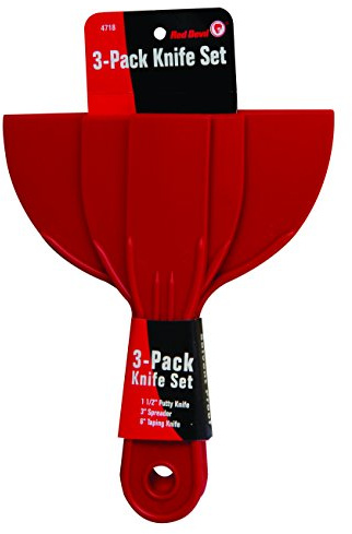 Red Devil 4718 3-Piece Plastic Putty Knife Set, Scraper Tool, Spackle & Paint, 1-Pack