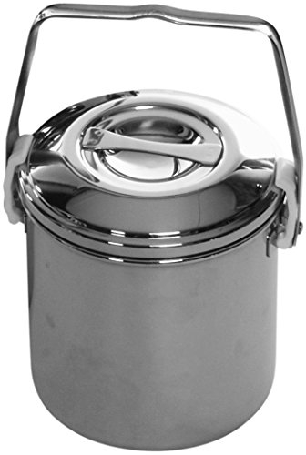 GASUR|#GASTROCK Popotte, Edelstahl, 10 cm, Grau, für Erwachsene und Große Kinder, mit Dampfgarer und Teller, inkl. abnehmbarer Clips zum Verriegeln des Deckels