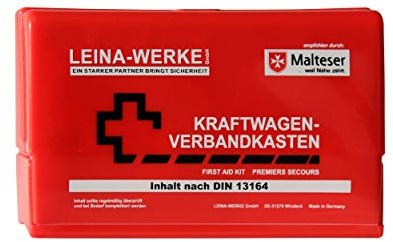 Leina 10056 Kit di Pronto Soccorso per autoveicoli Star II, Rosso/Bianco/Nero