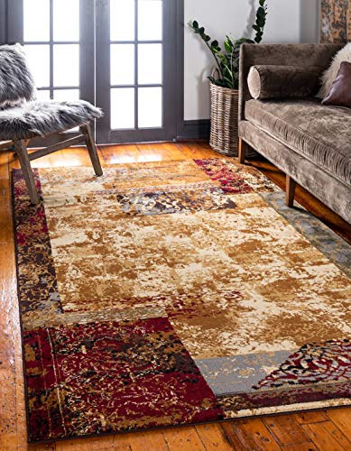 Unique Loom Barista Collection Area Rug - Arusha (5' 1 x 8' Rectangle, Beige/ Black)