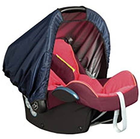 sunnybaby 19243 - Universal Sonnenschutz für Babyschale, Sonnendach, Windschutz, Sonnenverdeck | bestmöglicher UV Schutz UPF 50+ | mit Eingriff - Farbe: MARINE | Qualität: MADE in GERMANY