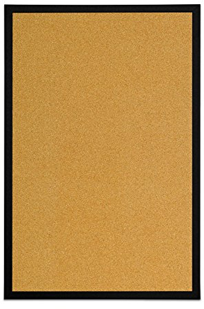 Bi-Office Kork Pinnwand, Korktafel mit Schwarzem MDF Rahmen, 40 x 30 cm