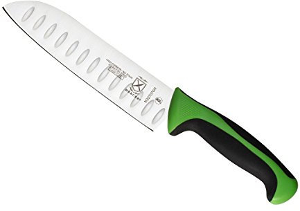 Mercer Culinary Millennia Color Handle Cutlery 7 Santoku Knife (Granton Edge) Green