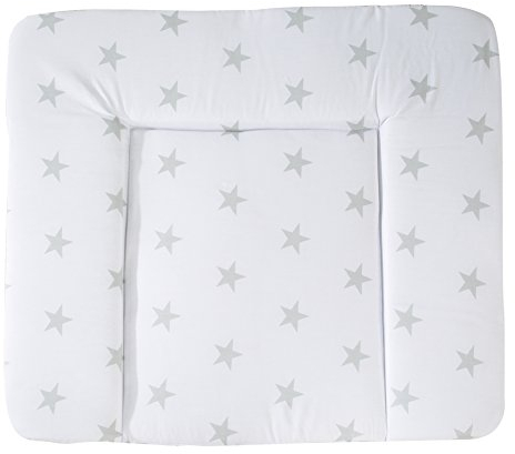 roba Wickelauflage Little Stars, 85 x 75 cm - Weiche Wickelunterlage - Baby Wickeltischauflage - PU beschichtet - Sterne Motiv / Weiß