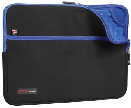 TECHGEAR Neoprene Zipped Sleeve Case Cover 11-13, Anti-Shock Lining fits iPad Pro 13 / Pro 12.9, Samsung Tab S10/S9/S8 Plus S9 FE+ 12.4, Book 12, Surface Pro 11/10/9/8/7, MacBook 13, 11 Laptops