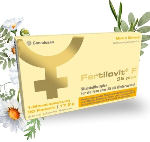 Fertilovit F 35 plus | Premium Kinderwunsch Vitamine mit Coenzym Q10 | ideal bei KIWU-Behandlung & für die Frau ab 35 | vegan | 30 Kapseln