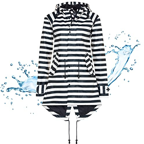 BMS Regenmantel 100% wasserdicht - blockstreifen - 48