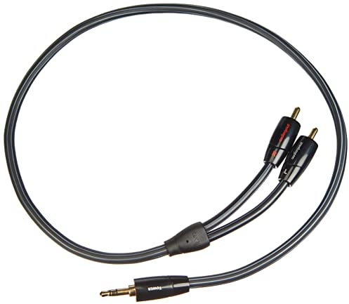 AudioQuest 0,6 m Tower 3,5 mm – 2 x RCA Audiokabel 0,6 m 3,5 mm schwarz – Audiokabel (3,5 mm, 2 x RCA, Kupfer, 0,6 m) Schwarz