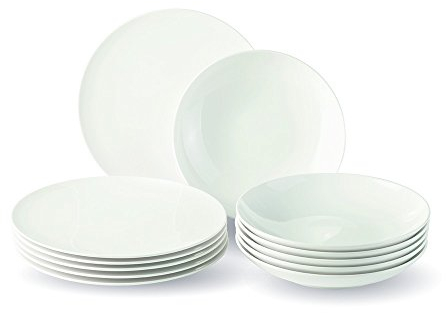 Vivo 19-5254-7609 Newfreshbasic Tafelset 12 teilig Geschirrsets, Porzellan, weiß, 28.5 x 20.5 x 29 cm, 12 Einheiten