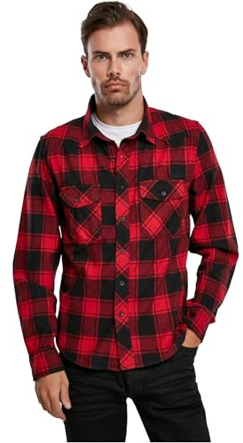 Brandit Check Shirt Herren Baumwoll Hemd 4XL Red-black