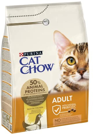 PURINA CAT CHOW | Adulte | Croquettes pour Chat | NaturiumTM | Poulet | Sac | 3 Kg