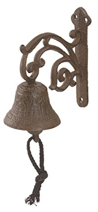 Dehner Campana nostalgica, ca. 18,5 x 7,5 x 15 cm, ghisa, Color ruggine, Marrone