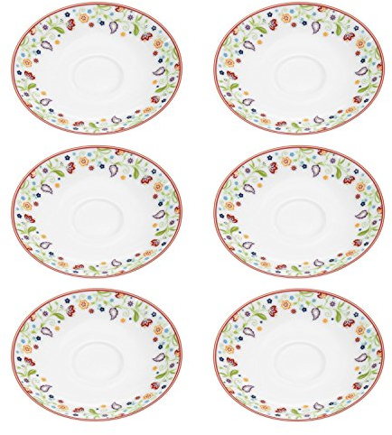 Flirt by R&B 42887 Doppio Shanti Espresso-Untere/Unterteller, mit Paisley-Muster, Ø 12 x 2 cm (6er Pack)