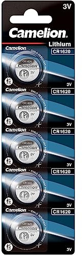 Camelion CR1620 3 V Lithium-Ion Button Cell Battery (Pack of 5)