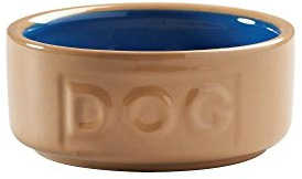 Mason Cash Cane & Blue Dog Bowl 13 cm Ceramic Pet Food & Water Bowl for Medium & Large Dogs, 400ml Capacity, Non Tip, Dishwasher, Freezer & Microwave Safe