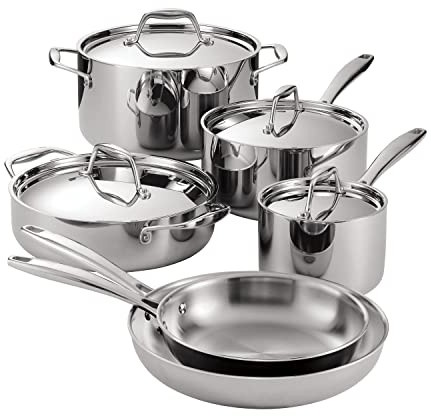 Tramontina Signature Tri-Ply Clad Stainless Steel 10-Pc Pots and Pans Set