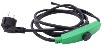 Cerres Frostschutz Heizkabel mit Knopf-Thermostat, Pflanzen-Heizung, 1m, 17 Watt, 230V, wasserdichte Heizleitung für Rohre und Pflanzen, Rohrbegleitheizung